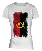 Angola Grunge Flag Ladies T-Shirt
