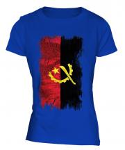 Angola Grunge Flag Ladies T-Shirt