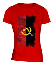 Angola Grunge Flag Ladies T-Shirt