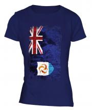 Anguilla Grunge Flag Ladies T-Shirt