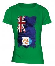Anguilla Grunge Flag Ladies T-Shirt