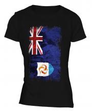 Anguilla Grunge Flag Ladies T-Shirt