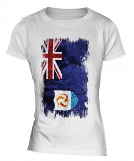 Anguilla Grunge Flag Ladies T-Shirt
