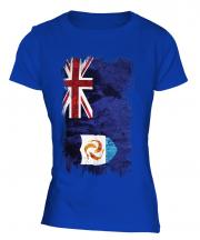 Anguilla Grunge Flag Ladies T-Shirt