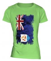 Anguilla Grunge Flag Ladies T-Shirt