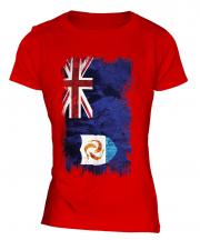Anguilla Grunge Flag Ladies T-Shirt