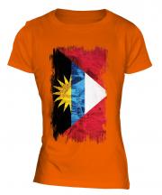 Antigua And Barbuda Grunge Flag Ladies T-Shirt