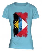 Antigua And Barbuda Grunge Flag Ladies T-Shirt