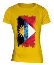 Antigua And Barbuda Grunge Flag Ladies T-Shirt