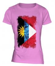 Antigua And Barbuda Grunge Flag Ladies T-Shirt