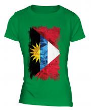 Antigua And Barbuda Grunge Flag Ladies T-Shirt
