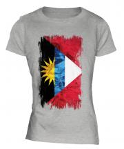 Antigua And Barbuda Grunge Flag Ladies T-Shirt