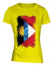 Antigua And Barbuda Grunge Flag Ladies T-Shirt