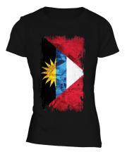 Antigua And Barbuda Grunge Flag Ladies T-Shirt