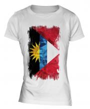 Antigua And Barbuda Grunge Flag Ladies T-Shirt
