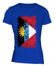 Antigua And Barbuda Grunge Flag Ladies T-Shirt