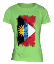 Antigua And Barbuda Grunge Flag Ladies T-Shirt