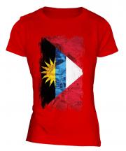 Antigua And Barbuda Grunge Flag Ladies T-Shirt
