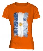 Argentina Grunge Flag Ladies T-Shirt
