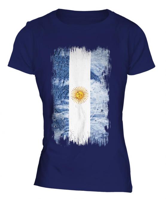Argentina Grunge Flag Ladies T-Shirt