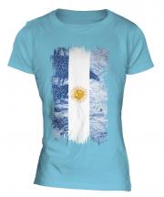 Argentina Grunge Flag Ladies T-Shirt