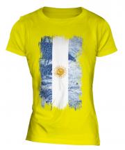 Argentina Grunge Flag Ladies T-Shirt