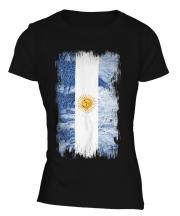 Argentina Grunge Flag Ladies T-Shirt