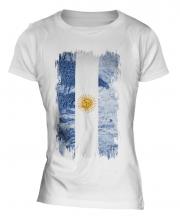 Argentina Grunge Flag Ladies T-Shirt