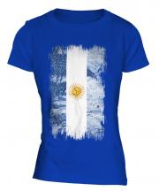 Argentina Grunge Flag Ladies T-Shirt