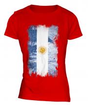 Argentina Grunge Flag Ladies T-Shirt