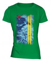 Aruba Grunge Flag Ladies T-Shirt