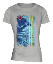 Aruba Grunge Flag Ladies T-Shirt
