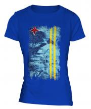 Aruba Grunge Flag Ladies T-Shirt