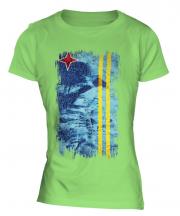 Aruba Grunge Flag Ladies T-Shirt