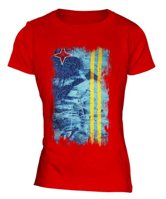 Aruba Grunge Flag Ladies T-Shirt