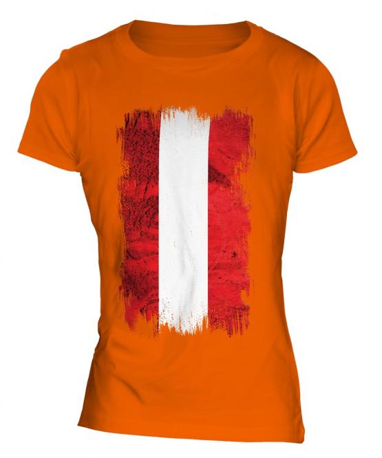 Austria Grunge Flag Ladies T-Shirt
