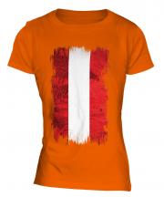 Austria Grunge Flag Ladies T-Shirt