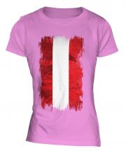 Austria Grunge Flag Ladies T-Shirt