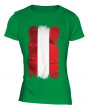 Austria Grunge Flag Ladies T-Shirt
