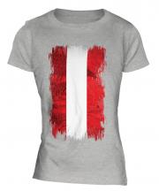 Austria Grunge Flag Ladies T-Shirt