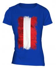 Austria Grunge Flag Ladies T-Shirt