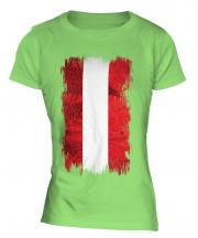 Austria Grunge Flag Ladies T-Shirt