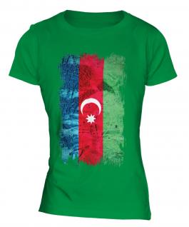 Azerbaijan Grunge Flag Ladies T-Shirt