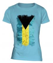 Bahamas Grunge Flag Ladies T-Shirt