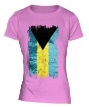 Bahamas Grunge Flag Ladies T-Shirt