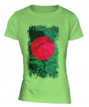 Bangladesh Grunge Flag Ladies T-Shirt