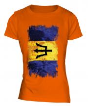 Barbados Grunge Flag Ladies T-Shirt