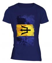 Barbados Grunge Flag Ladies T-Shirt