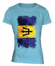 Barbados Grunge Flag Ladies T-Shirt