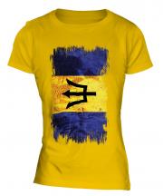 Barbados Grunge Flag Ladies T-Shirt